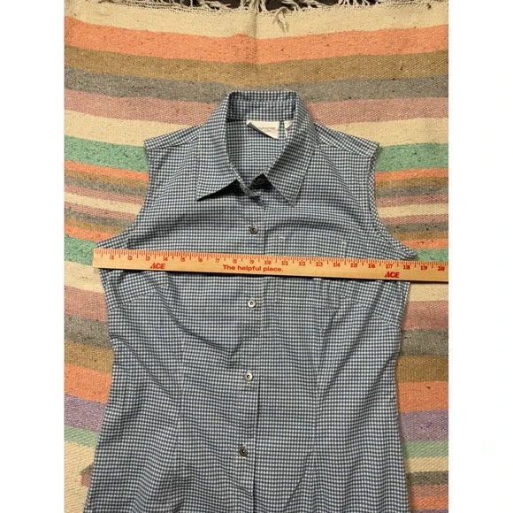 Vintage Liz Claiborne gingham button down midi dress 90s cottagecore - Picture 5 of 6